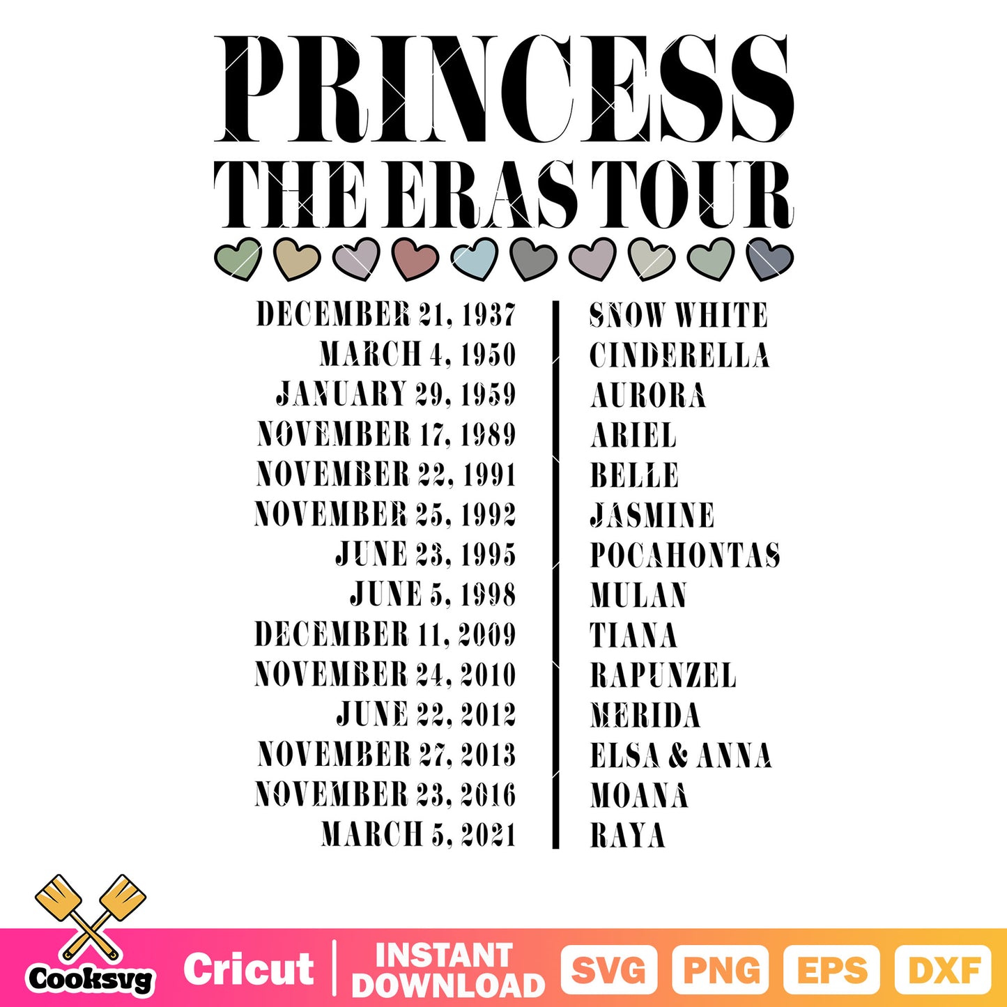 Princess the eras tour disney svg, disney princess svg, the eras tour svg