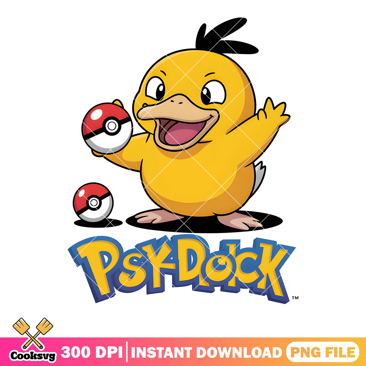 Psyduck love pokeball png, pokemon gifts png, pokemon psyduck png