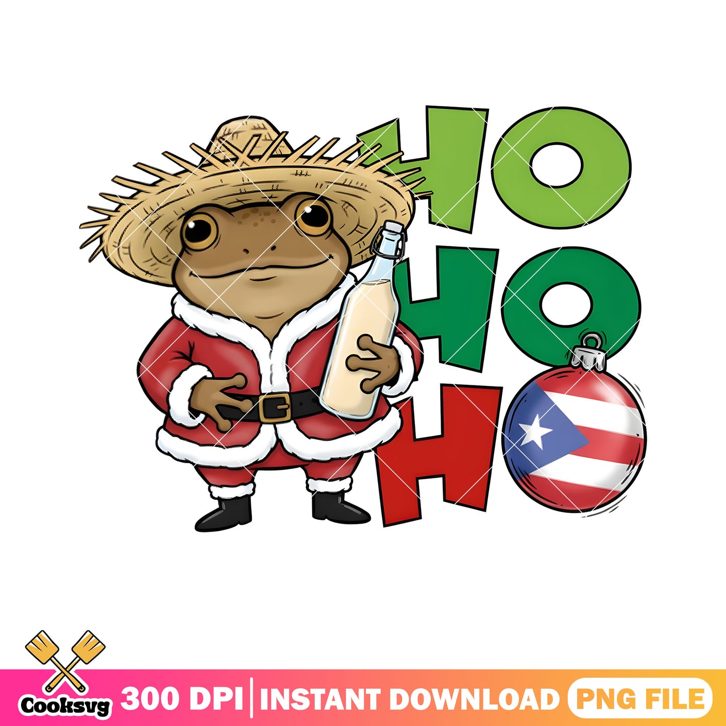 Puerto rico frog santa png, santa hohoho png, puerto rico png