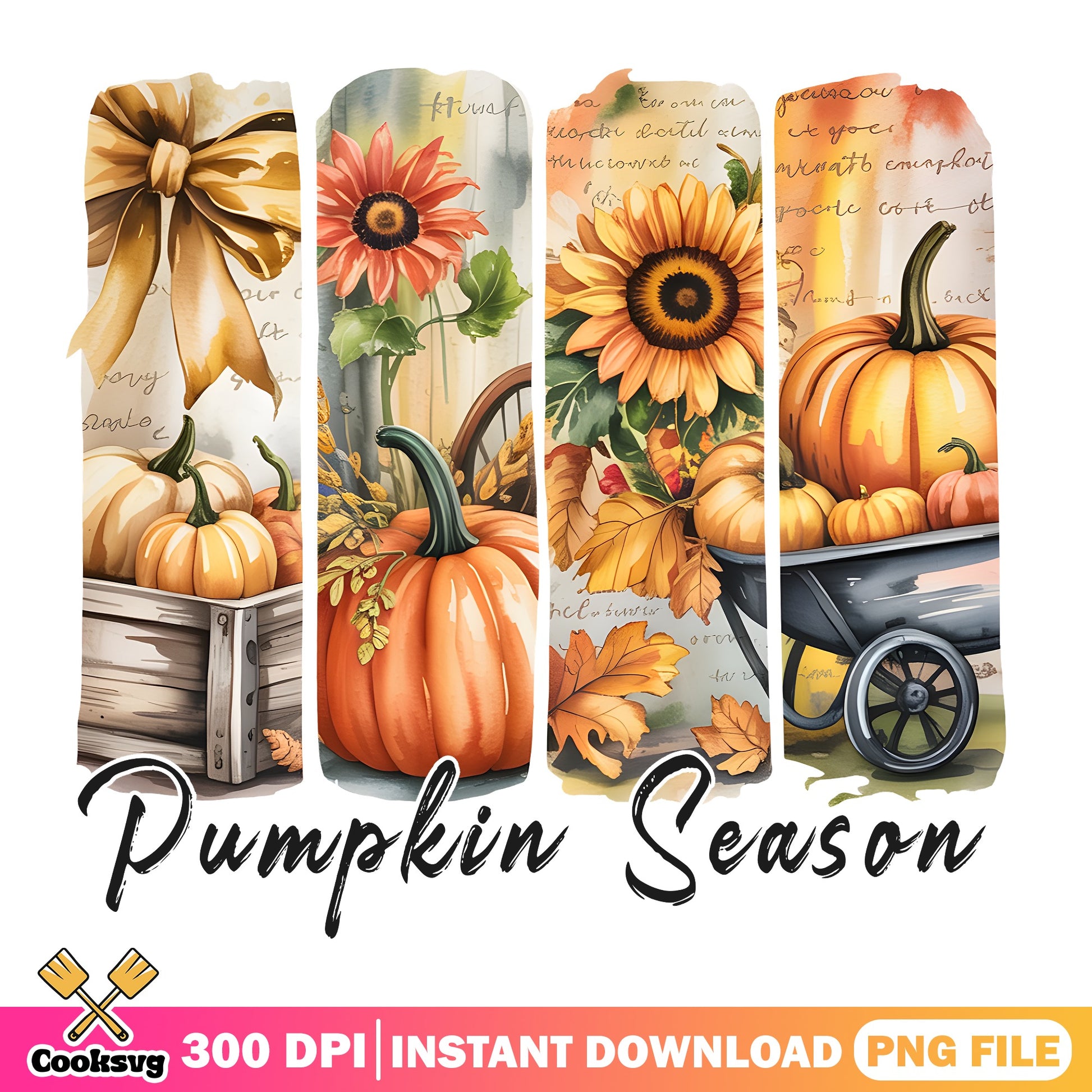 Pumpkin Season PNG, Fall Autumn Sunflower PNG, Thanksgiving PNG