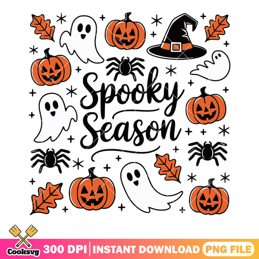 Pumpkin and baby ghost png, scary spider png, scary halloween png