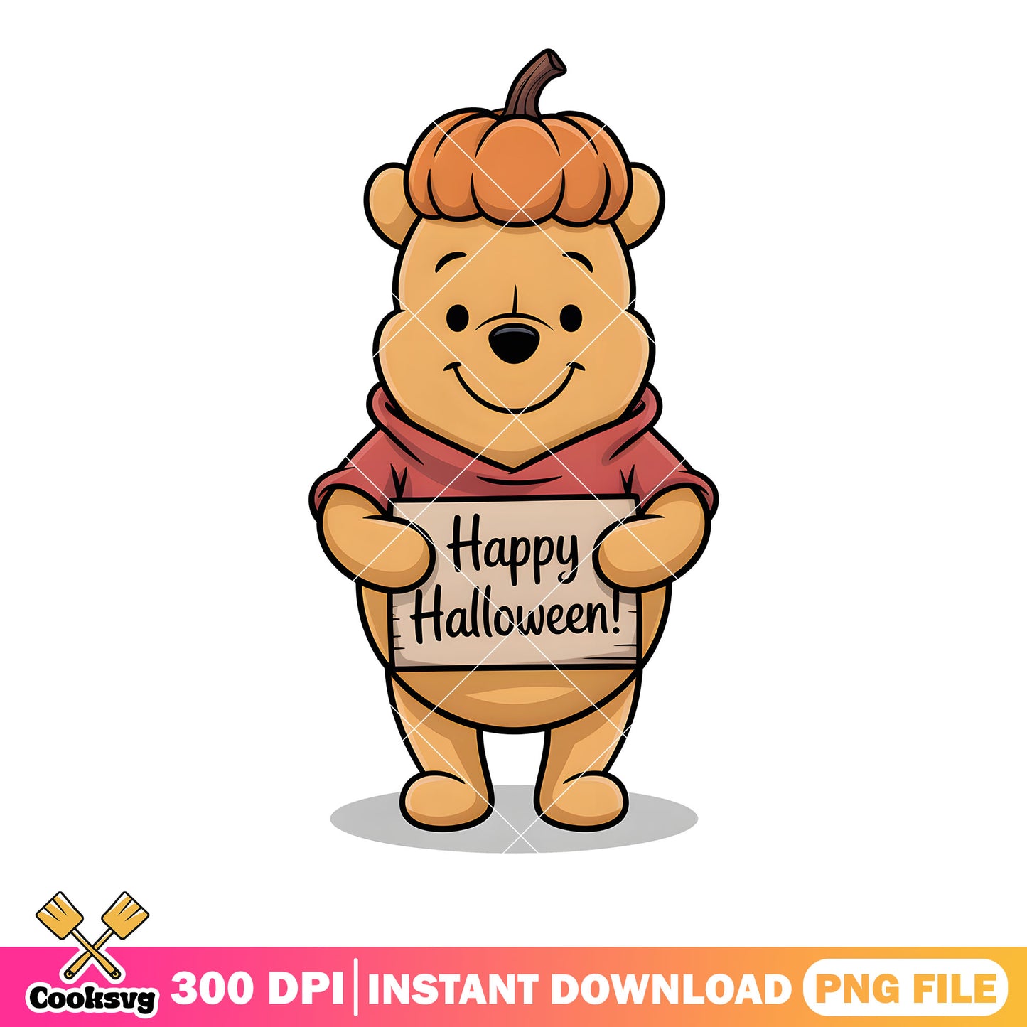 Pumpkin costume pooh bear png, disney pooh bear png, halloween pooh png