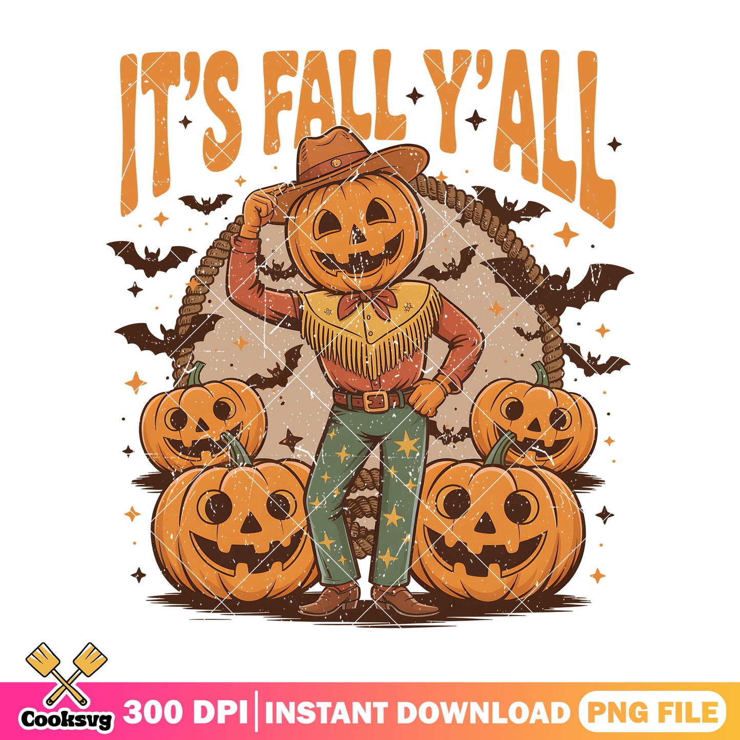 Pumpkin cowboy image png, halloween custome png, pumpkin face png