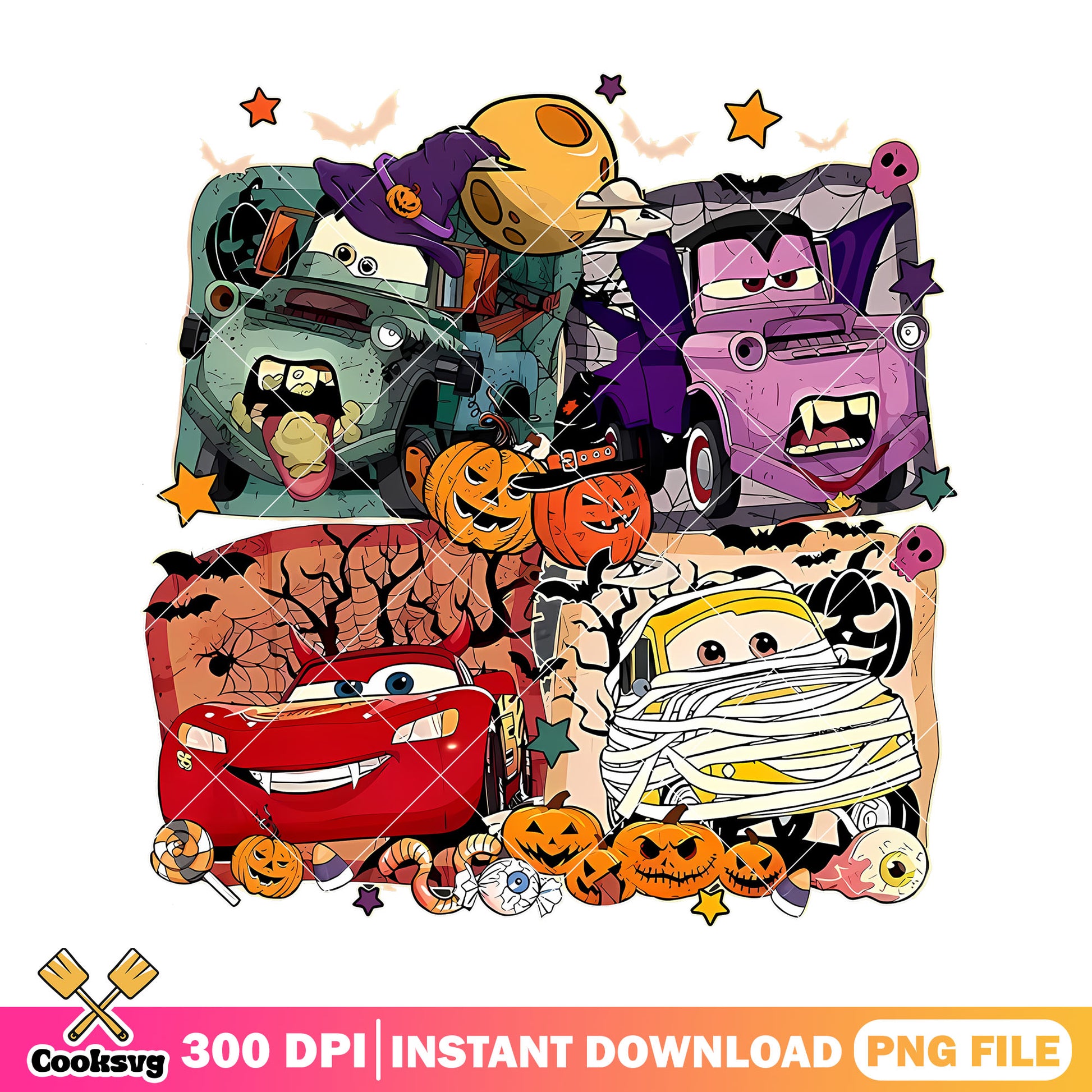Pumpkin disney car png, mcqueen halloween png, disney pumpkin​ png