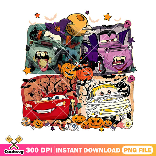 Pumpkin disney car png, mcqueen halloween png, disney pumpkin​ png