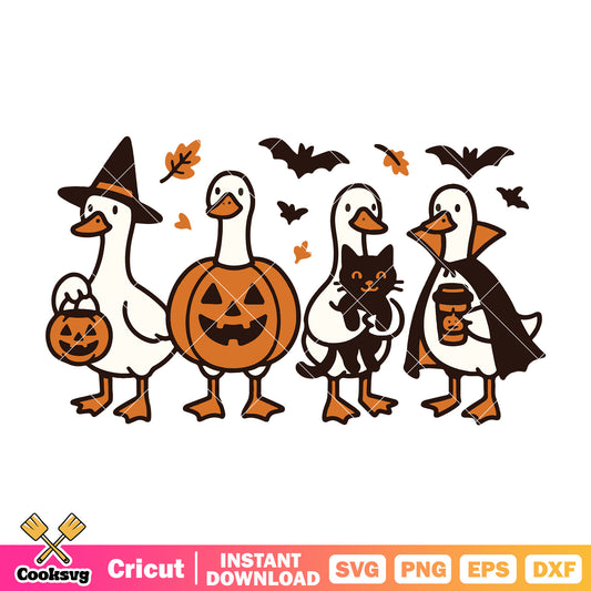 Pumpkin silly goose svg, goose halloween svg, goose pumpkin​ svg