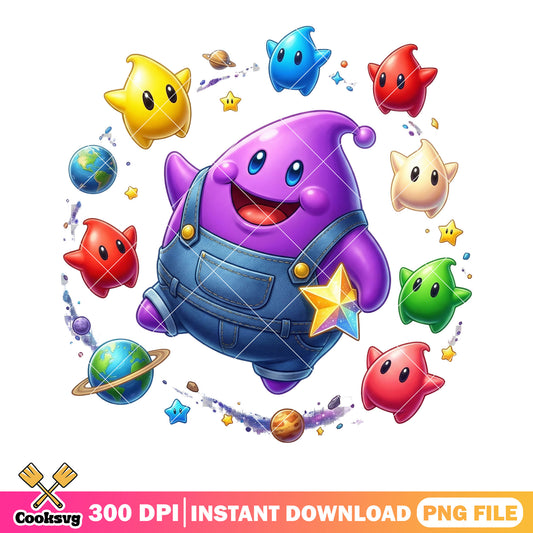 Purple chibi blob luma png, mario characters png, super mario galaxy png
