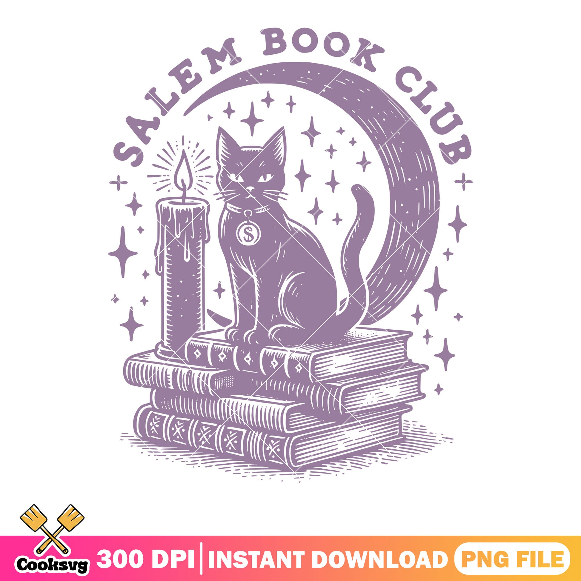 Purple ink stary night png, ​black cat png, witch halloween png