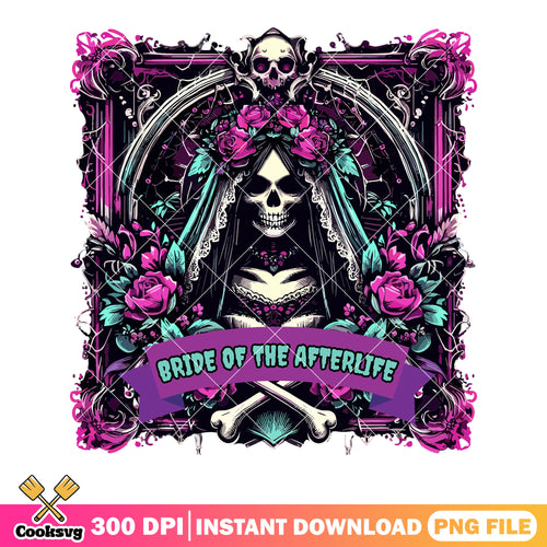Purple rose bride png, creepy card png, halloween scary png