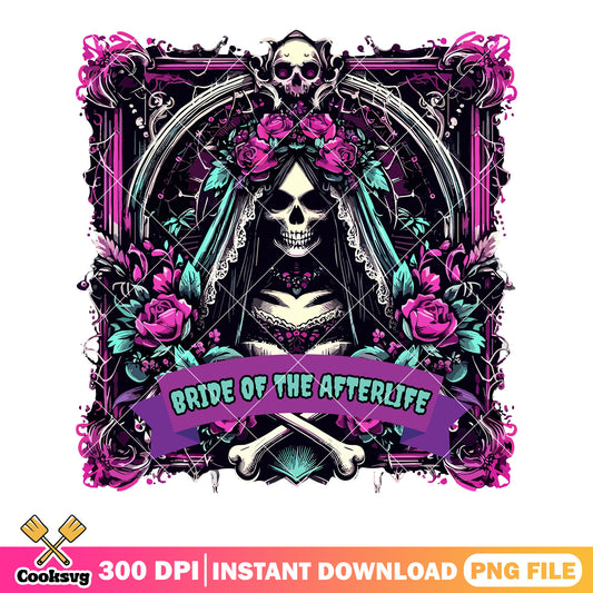 Purple rose bride png, creepy card png, halloween scary png