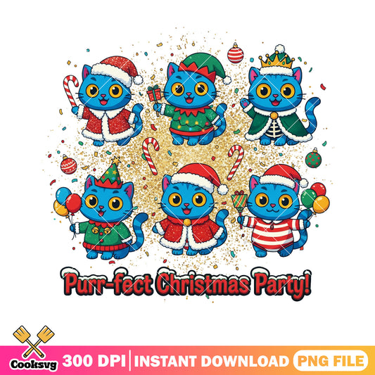 Purr fect christmas party png, kpop demon hunters png, derby cat png