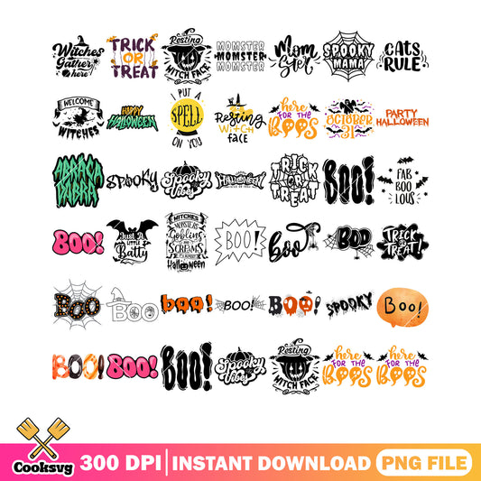 Put a spell on you png bundle, ghost costume png, witches face png