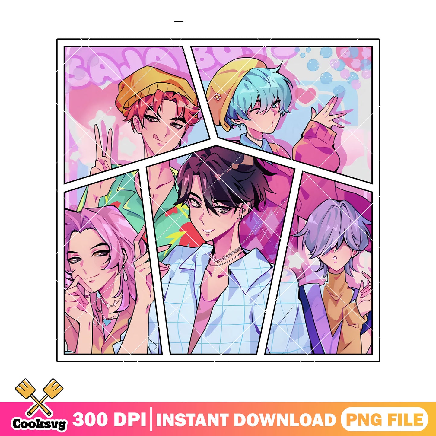 Puzzles of saja boys kpop png, kpop demon hunters png, saja boys band png