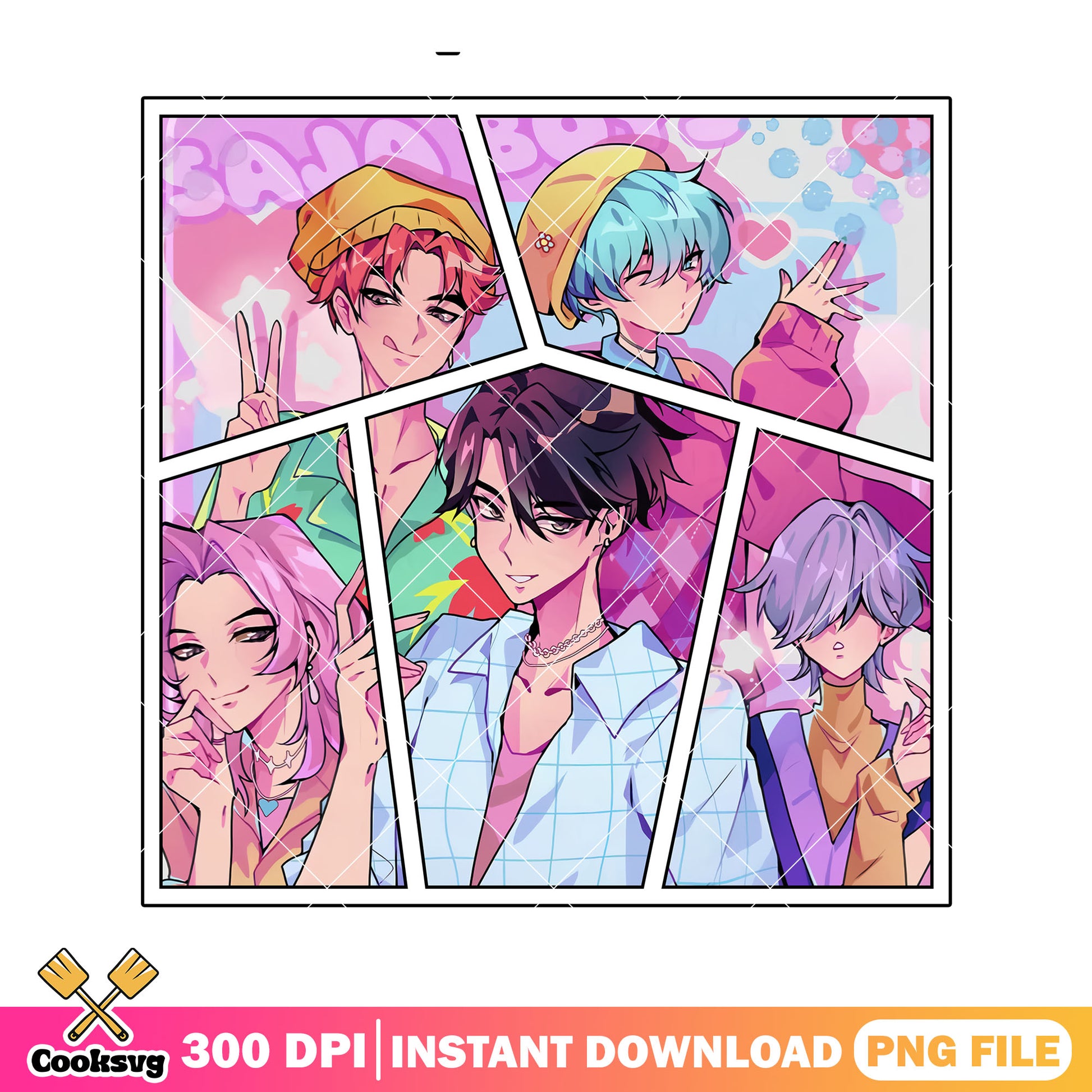 Puzzles of saja boys kpop png, kpop demon hunters png, saja boys band png