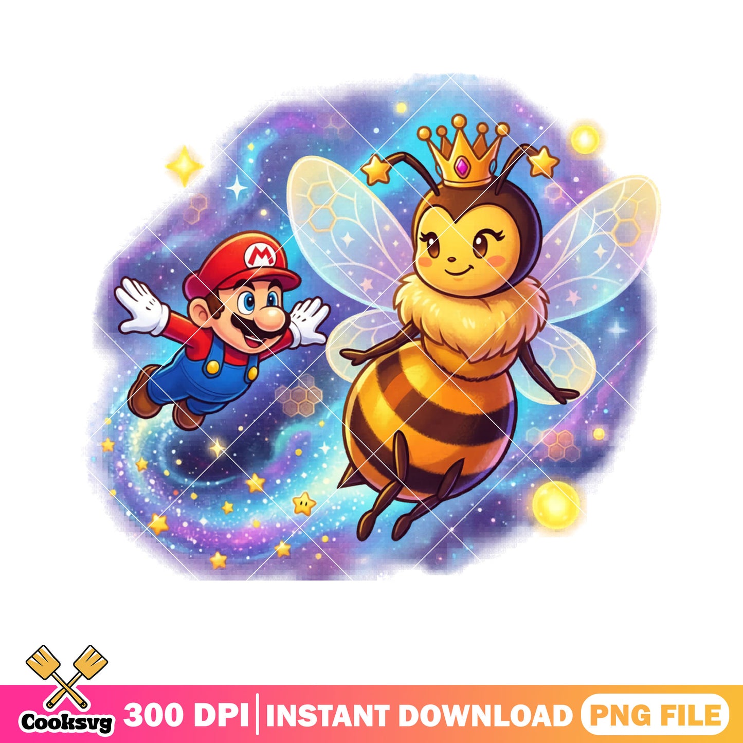 Queen bee love mario png, super mario galaxy​ png, galaxy vibes png