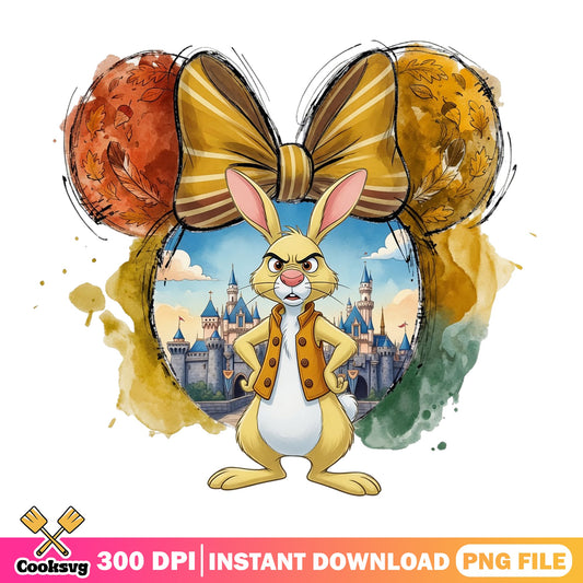 Rabbit Winnie The Pooh Mickey Ears Fall PNG, Disney Fall PNG, Autumn PNG
