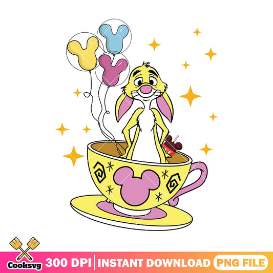 Rabbit cup of tea png, rabbit winnie the pooh​​​ png, disney movies png