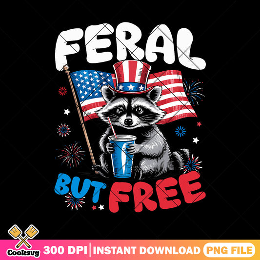 Raccoon america but free png, raccoon feral png, america flag png
