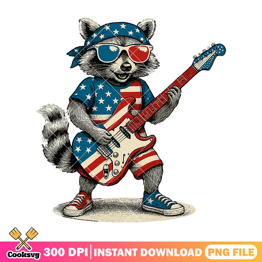 Raccoon america rockstar png, raccoon america​ png, raccoon rocket png