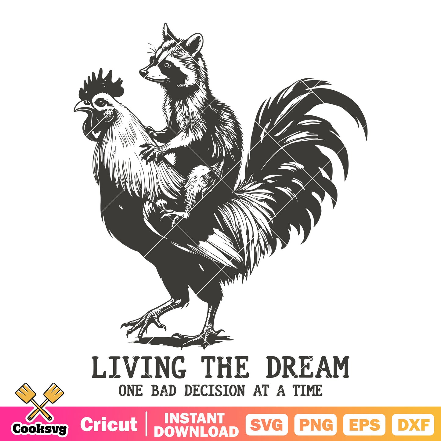 Raccoon bad decision at a time svg, raccoon quotes svg, raccoon cock svg