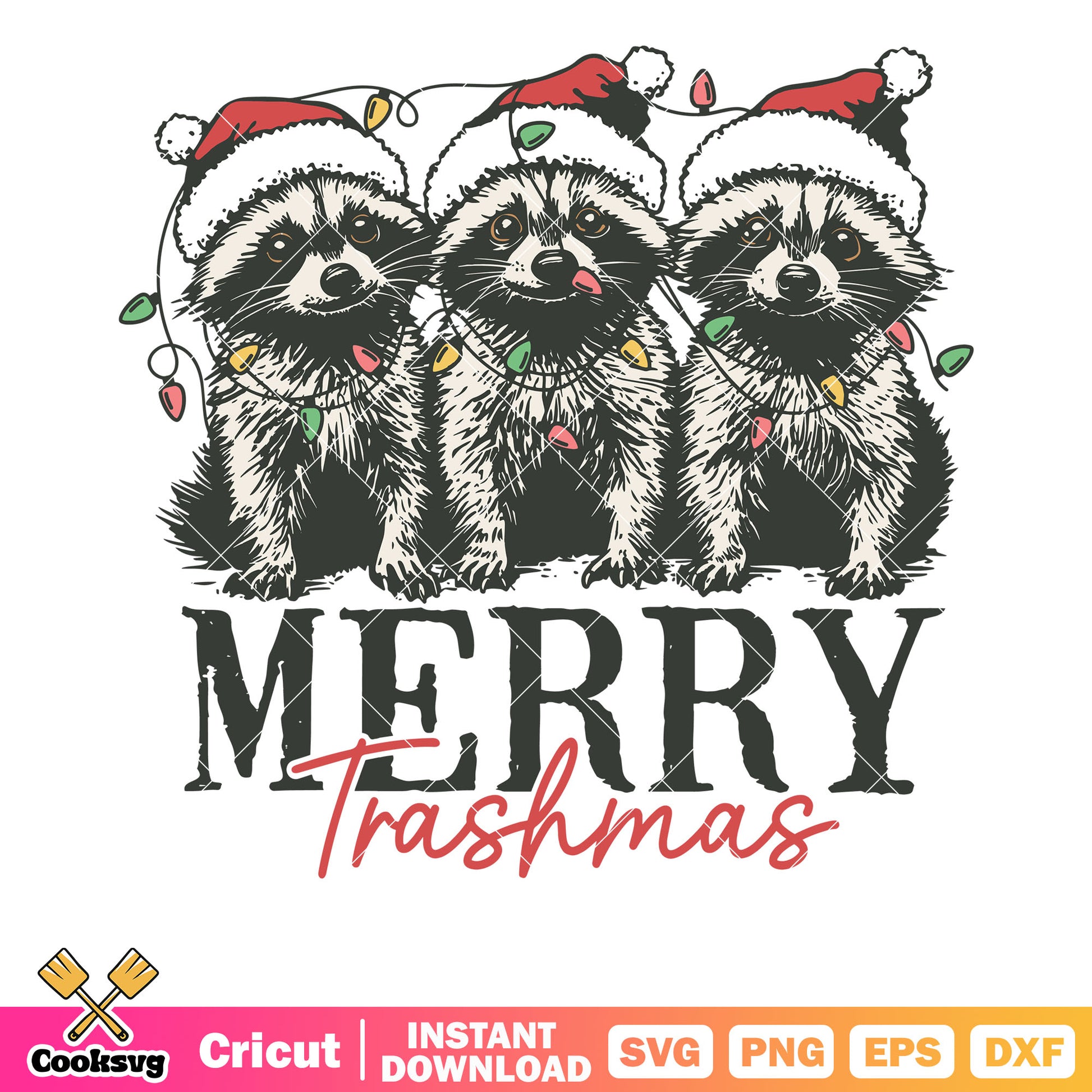 Raccoons merry trashmas svg, raccoon christmas svg, merry trashmas​ svg