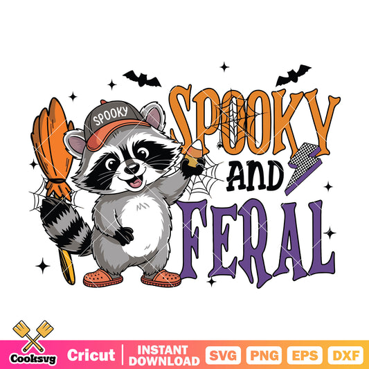 Raccoon spooky feral svg, feral raccoon​ svg, halloween raccoon svg