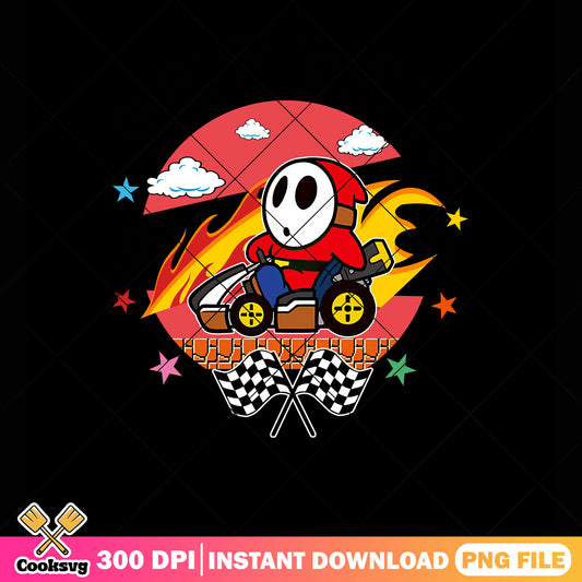 Racing kart shyguy png, nintendo art png, nintendo swich png