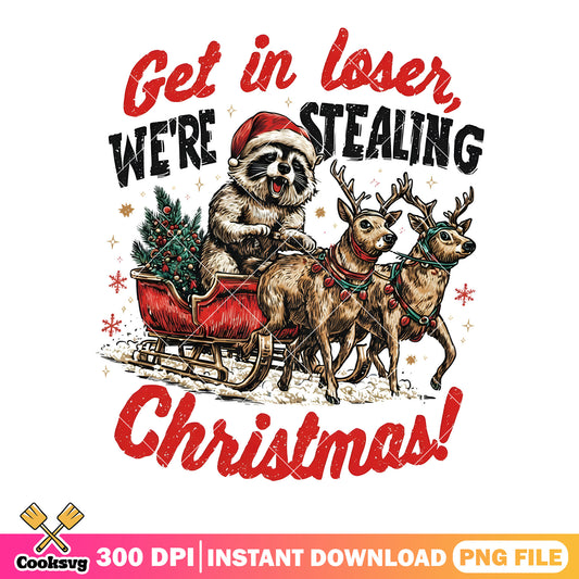 Racoon Santa png, merry christmas png, santa claus hat png