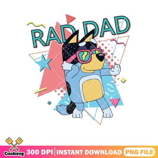 Rad dad bluey dancing funny png, bluey dance mode png, cartoon bluey png