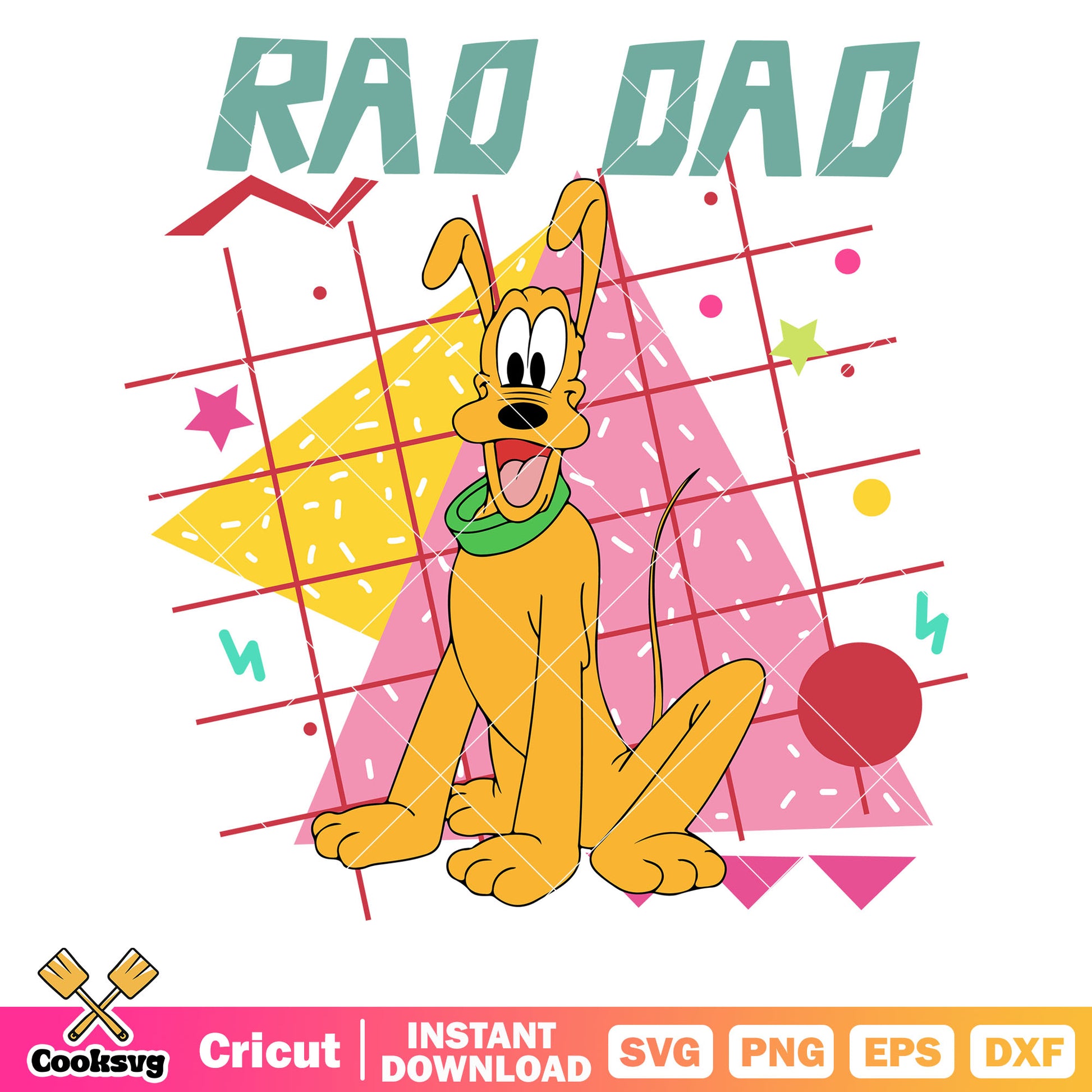 Rad dad pluto dog disney svg, rad dad​ svg, disney dad​ svg