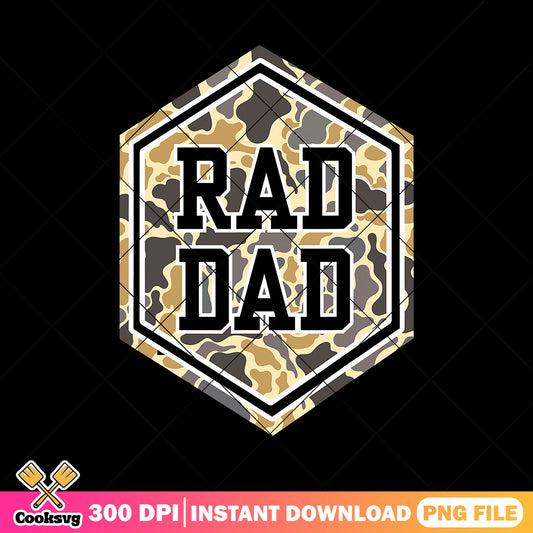 Rad dad png, hexagon camo png, funny dad png, fathers day png, retro vintage png