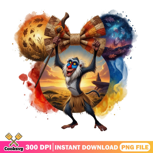 Rafiki Lion King Mickey Ears PNG, Disney PNG, Lion King PNG