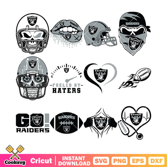 Raider heartbeats bundle svg, las vegas raider svg, Nfl teams svg