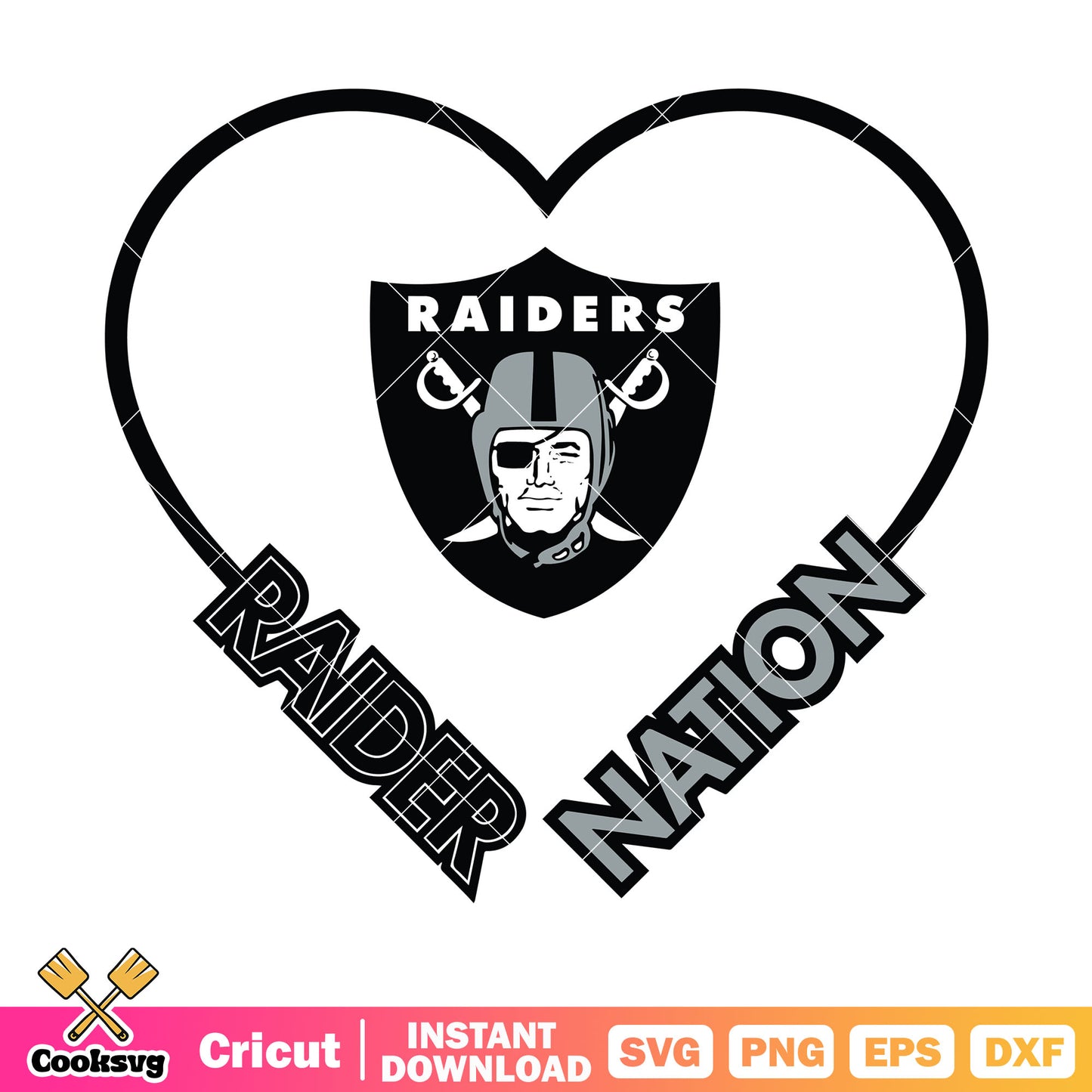Raider nation love svg, oakland raiders​ svg, oakland svg