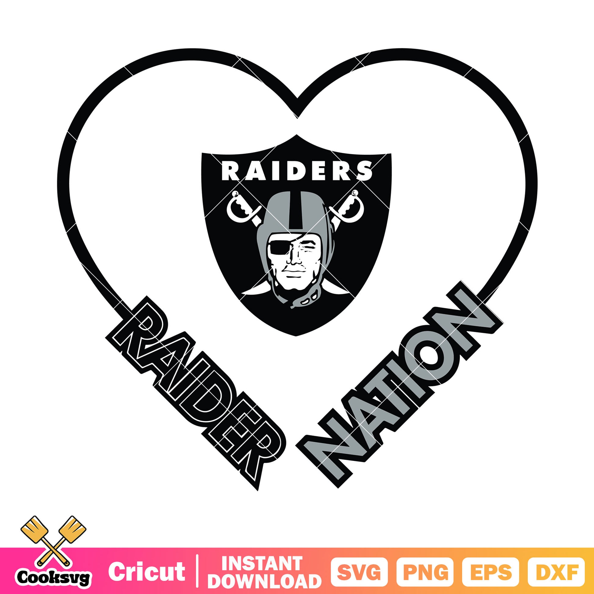 Raider nation love svg, oakland raiders​ svg, oakland svg