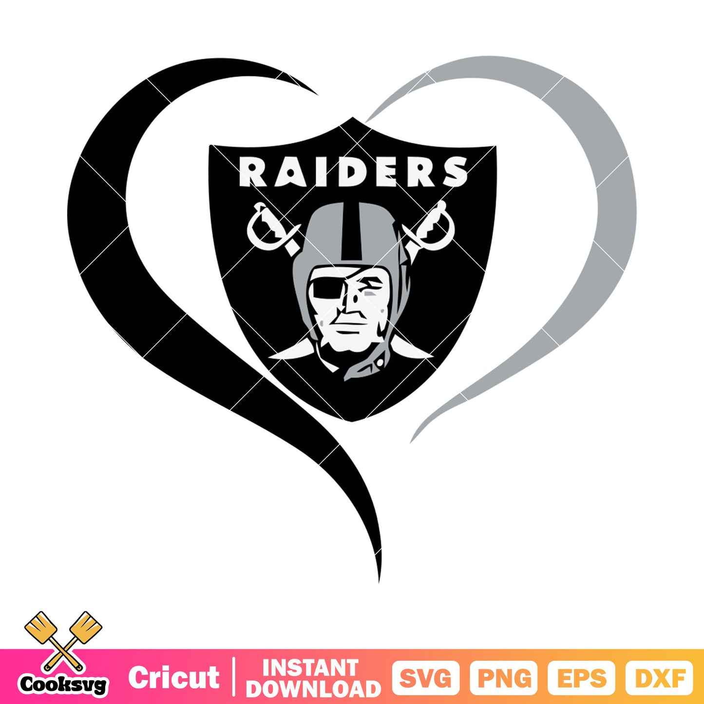 Raiders in my heart svg, los angeles raiders svg, nfl teams svg, 