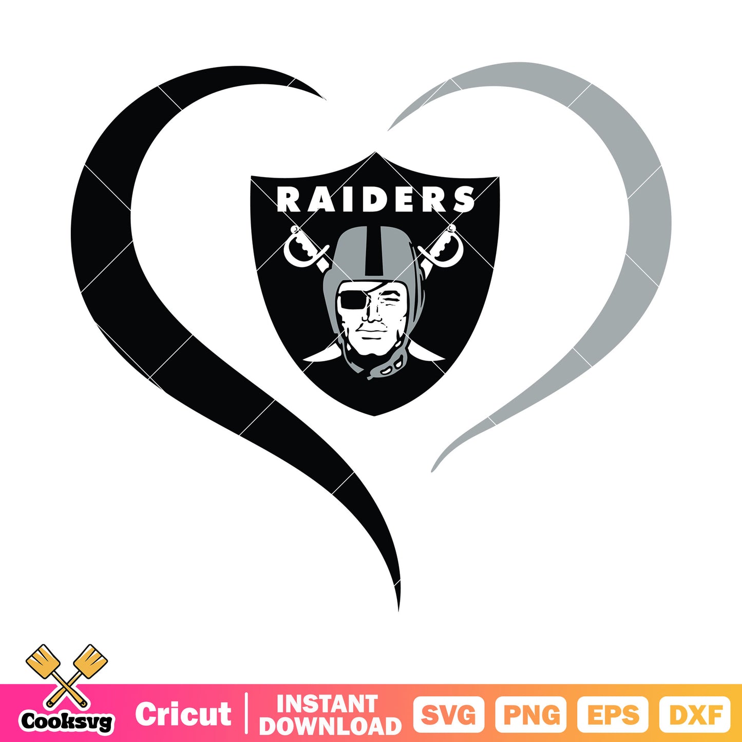 Raiders in my heart swirl svg, super bowl svg, la raiders svg