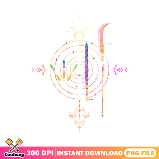 Rainbow weapon huntrix png, kpop demon hunters png, huntrix band png