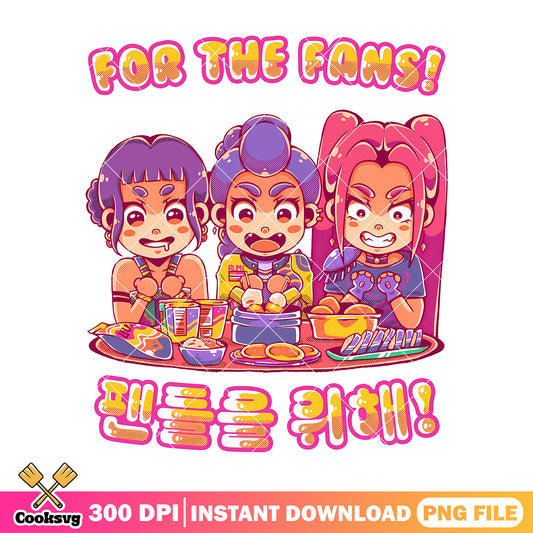 Rameyon for the fans png, huntrix kpop png, huntrix rameyon png