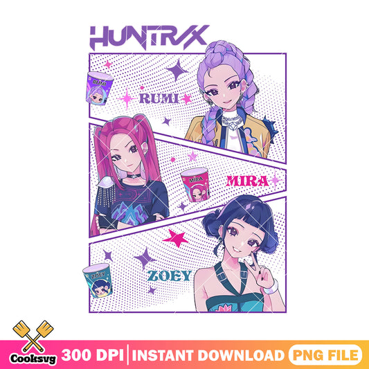 Ramyeon anime style png, huntrix song png, huntrix ramyeon png