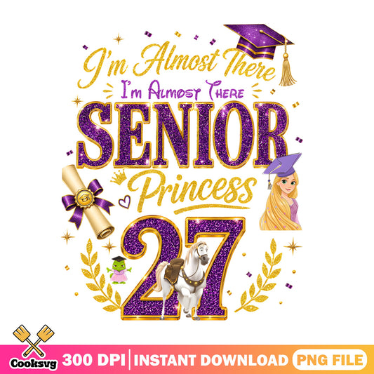 Rapunzel Senior 2027 PNG, Disney Princess Graduation PNG, Class Of 2027 PNG