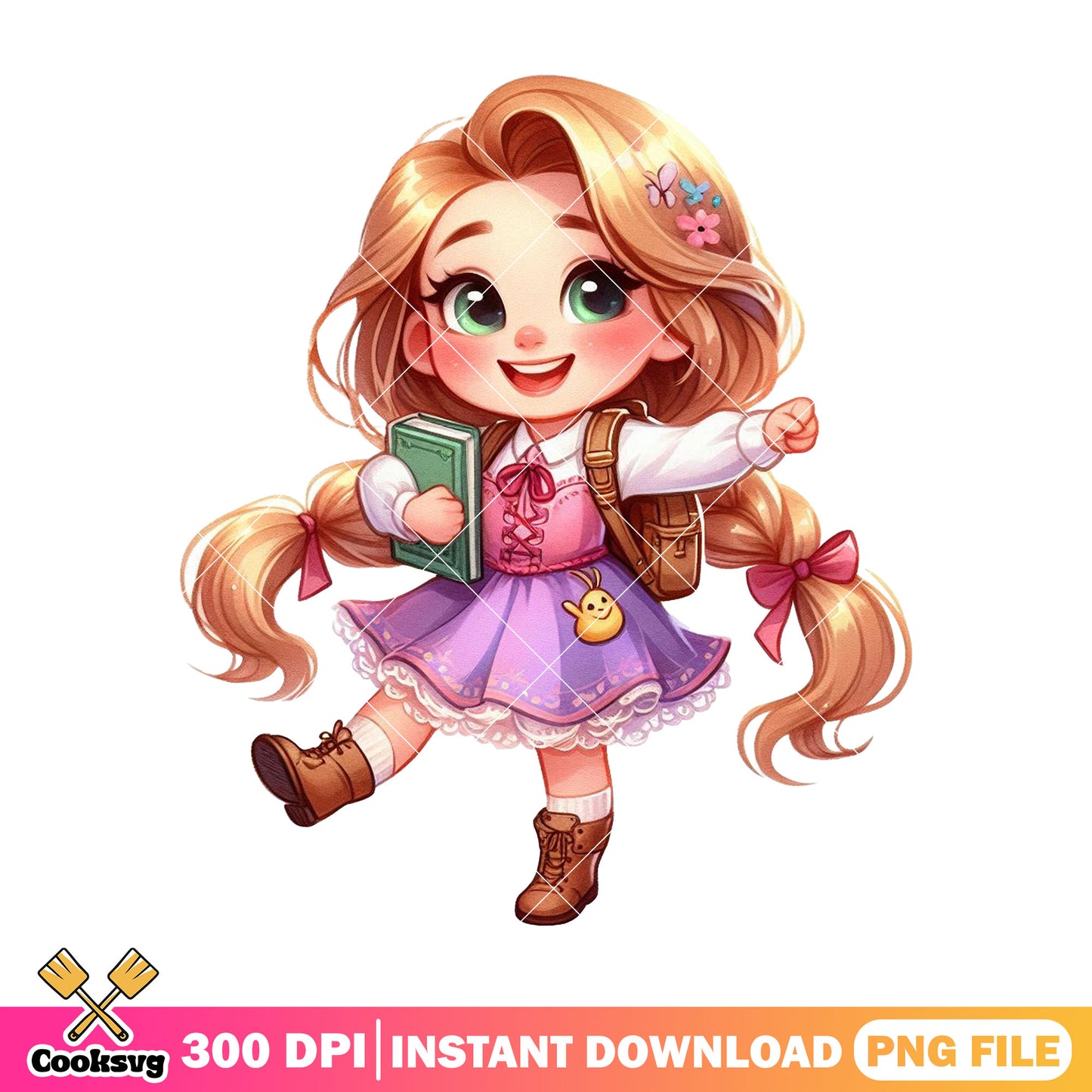 Rapunzel princess png, back to school outfit png, world disney png