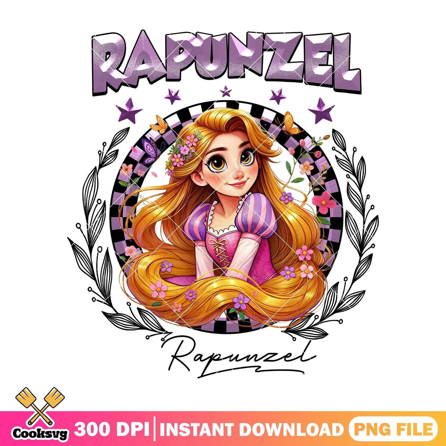 Rapunzel signature png, disney rapunzel png, disney world png