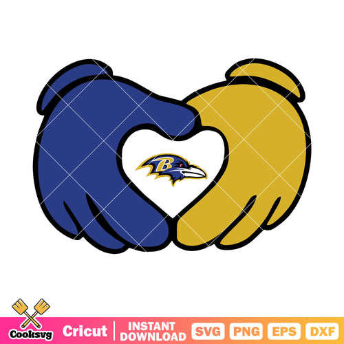 Ravens in my Heart svg. american football svg, baltimore ravens svg