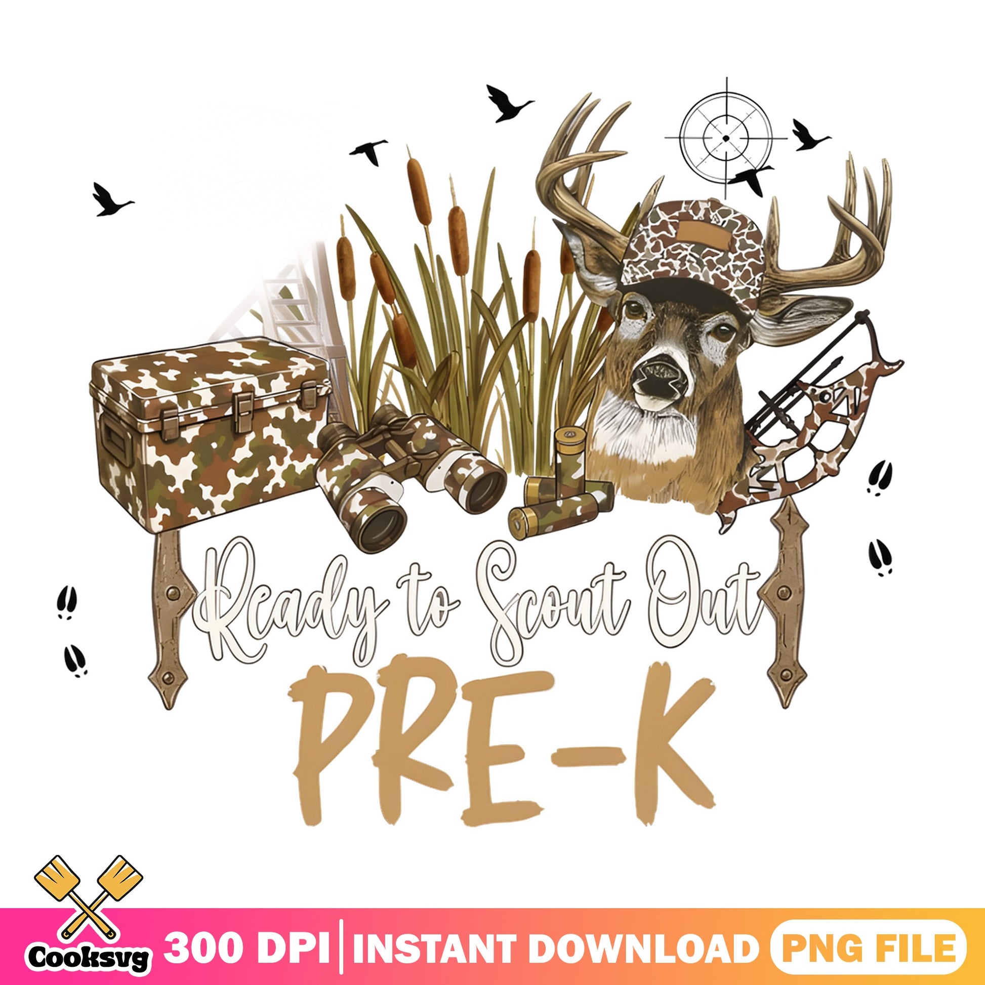 Ready To Scout Out Pre-K PNG, Deer Hunting PNG, Back To School PNG