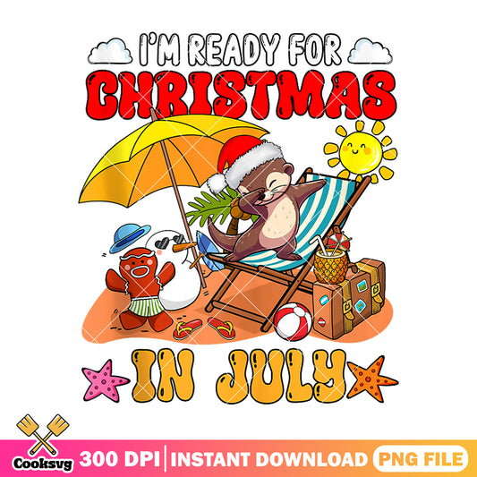 Ready for christmas in july png, christmas in july​ png, summer christmas​ png