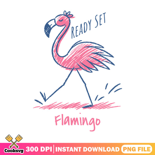 Ready set with flamingo png, summer flamingo​ png, summer time png