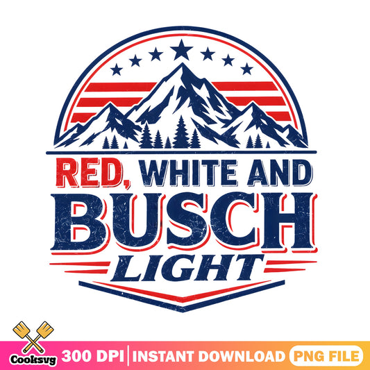 Red White And Busch Light PNG, 4th Of July PNG, Beer PNG