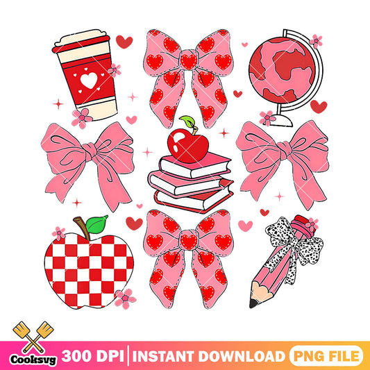 Red and white supplies png, welcome back to school png, image cute png