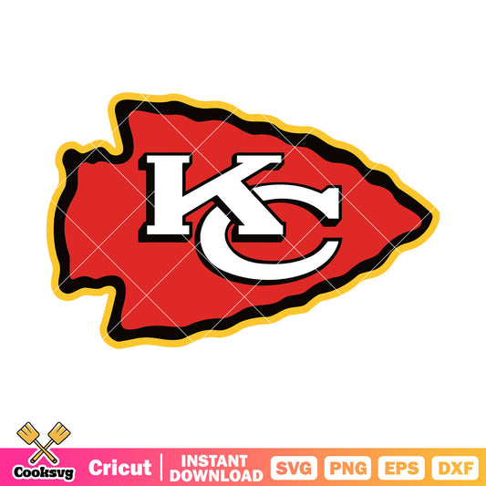 Red arrowhead kansas city svg, kc chiefs svg, nfl football svg